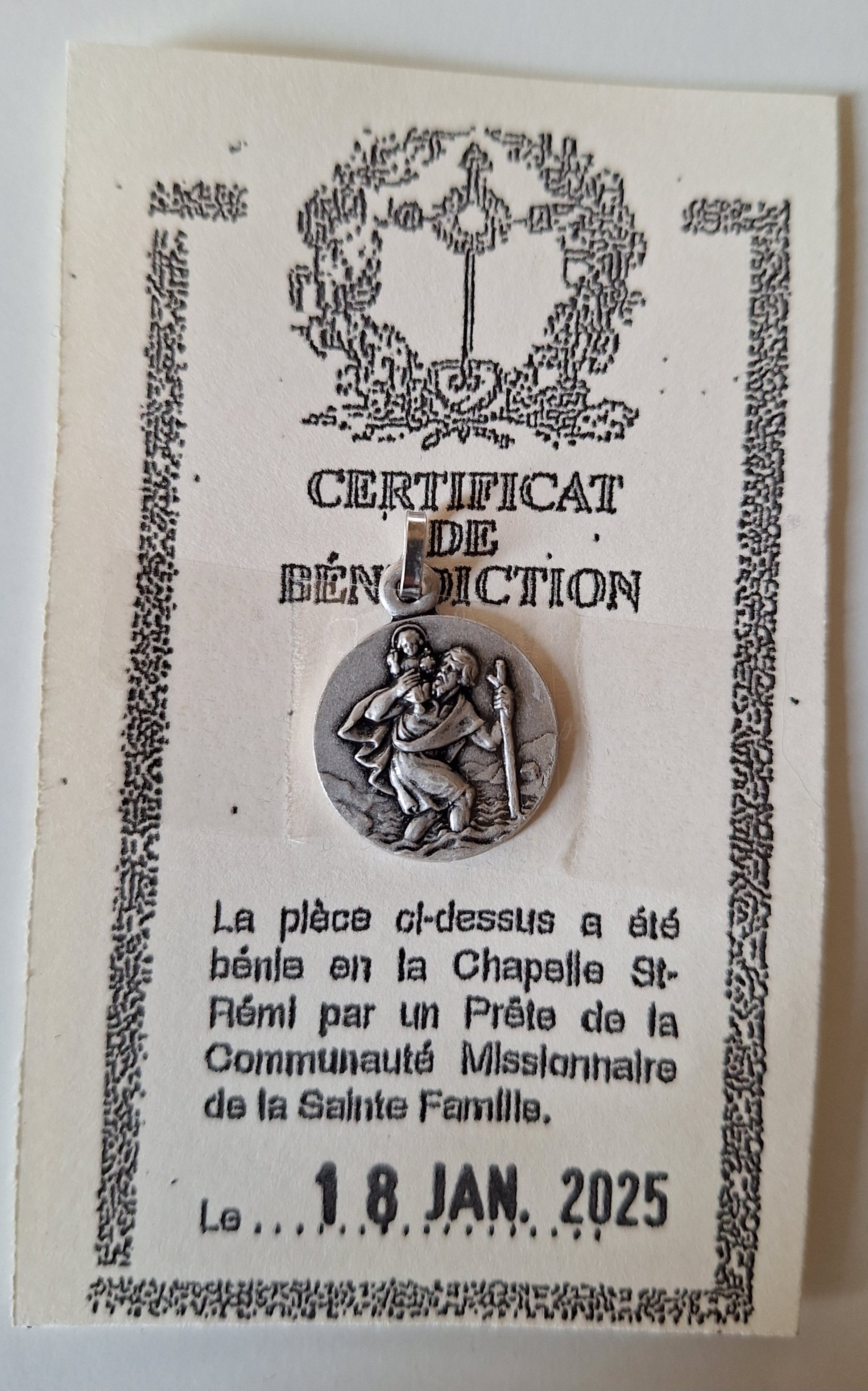 Médaille Saint christophe