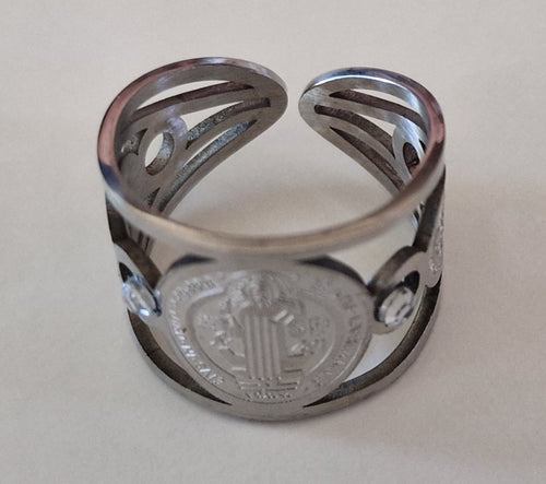 Bague de St Benoit argentée